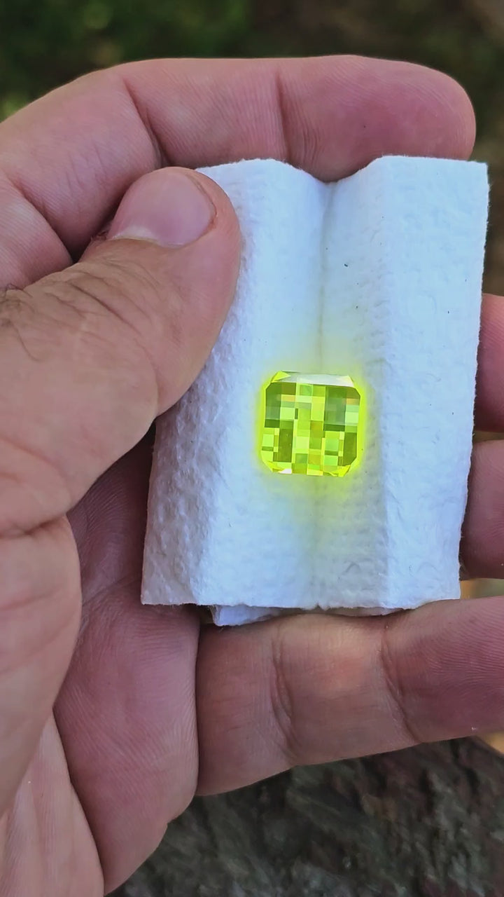 Cerium Doped YAG, Pixel Square Cut, 13.16 Carats