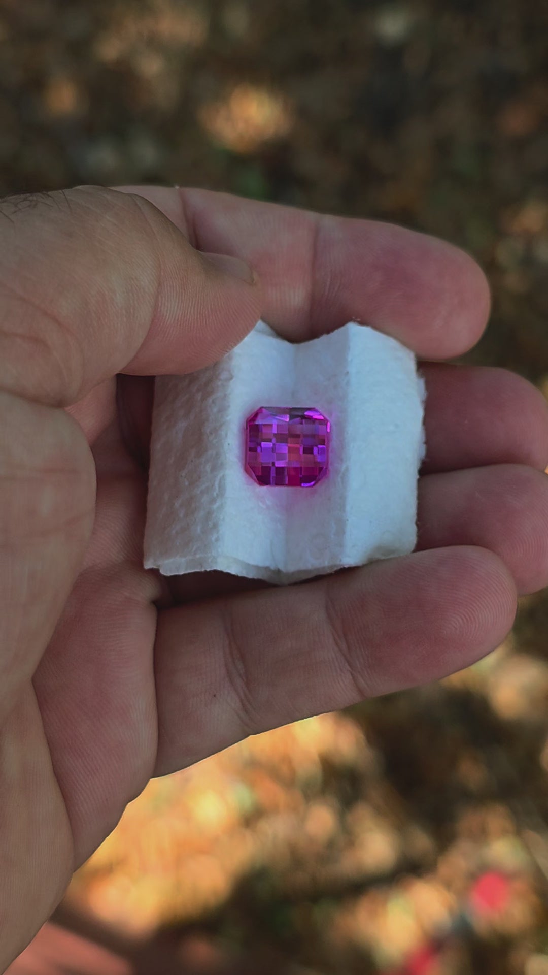 Pink Lab Sapphire, Pixel Square Cut, 8.02 Carats