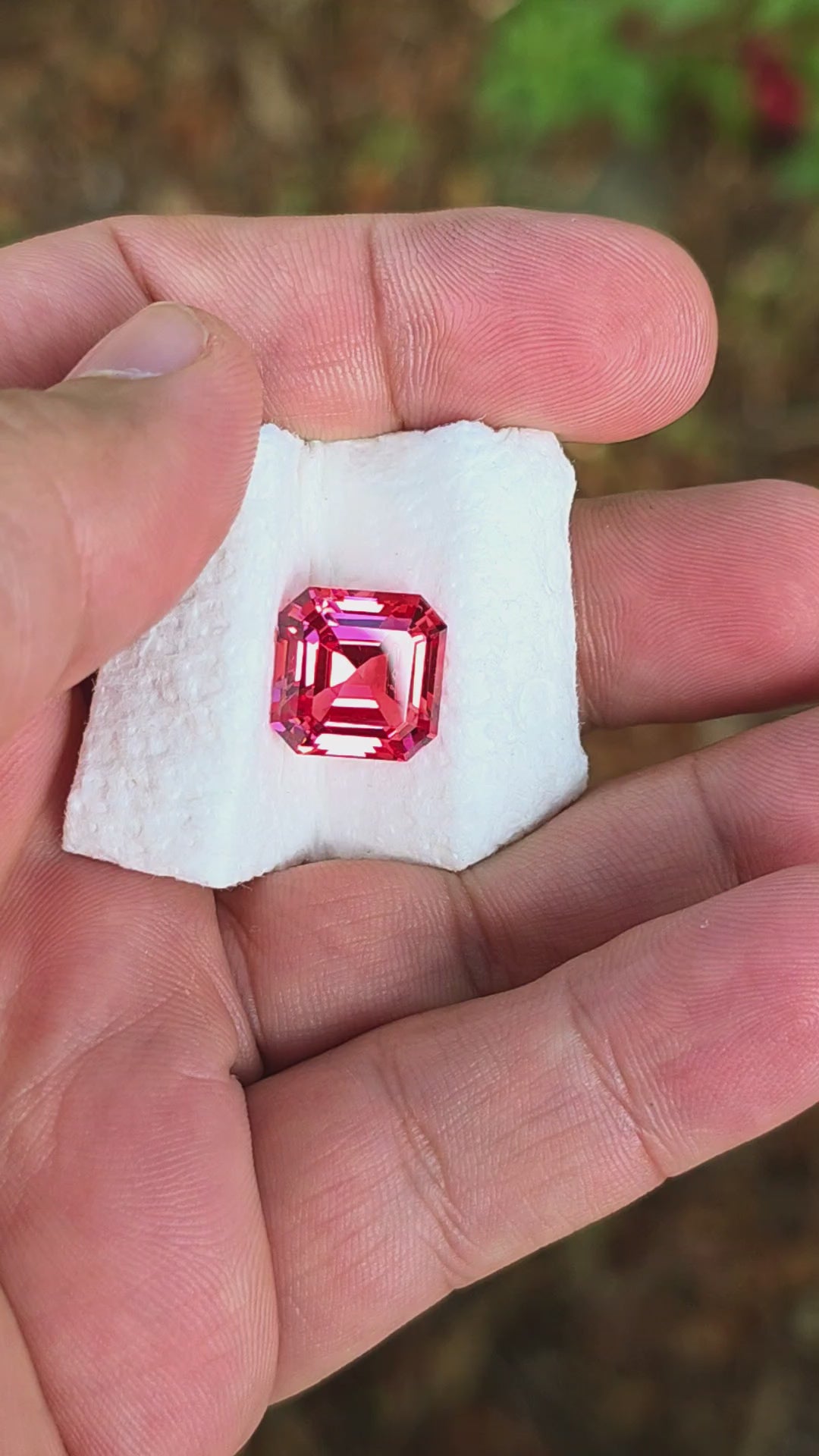Czochralski Titanium Pink Sapphire, Asscher Cut, 9.68 Carats