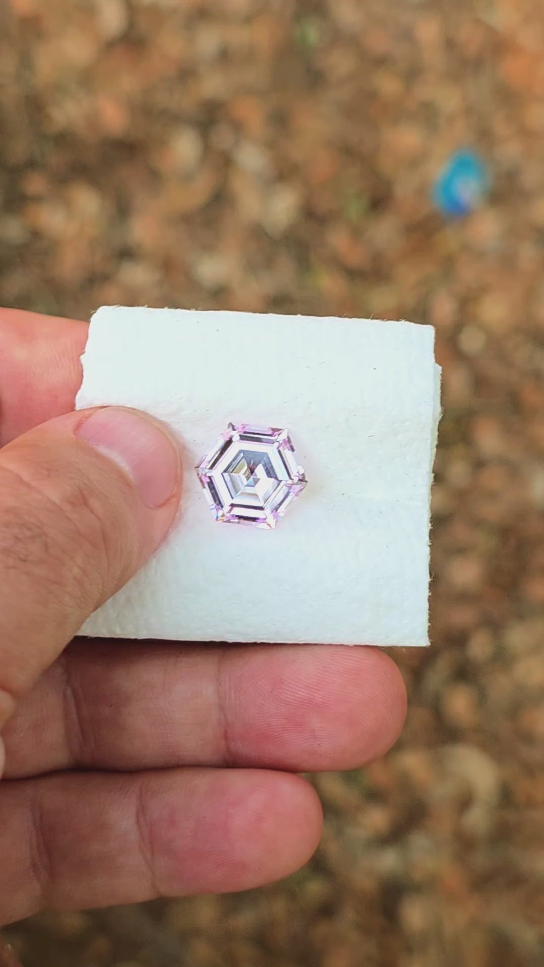 Blush Pink Lab Sapphire, Hexagon Step Cut, 10.35 Carats
