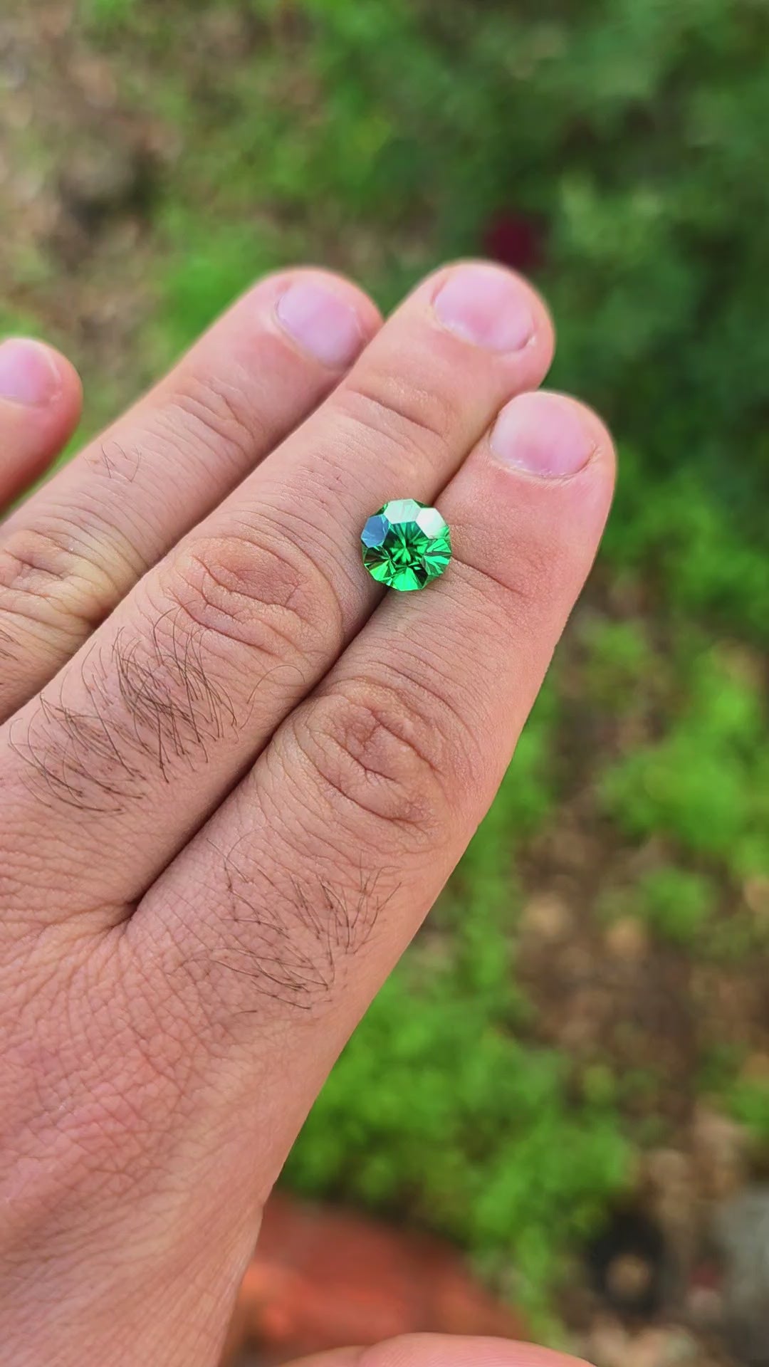 Green CTH YAG, Gnome's Geode Cut, 7.36 Carats