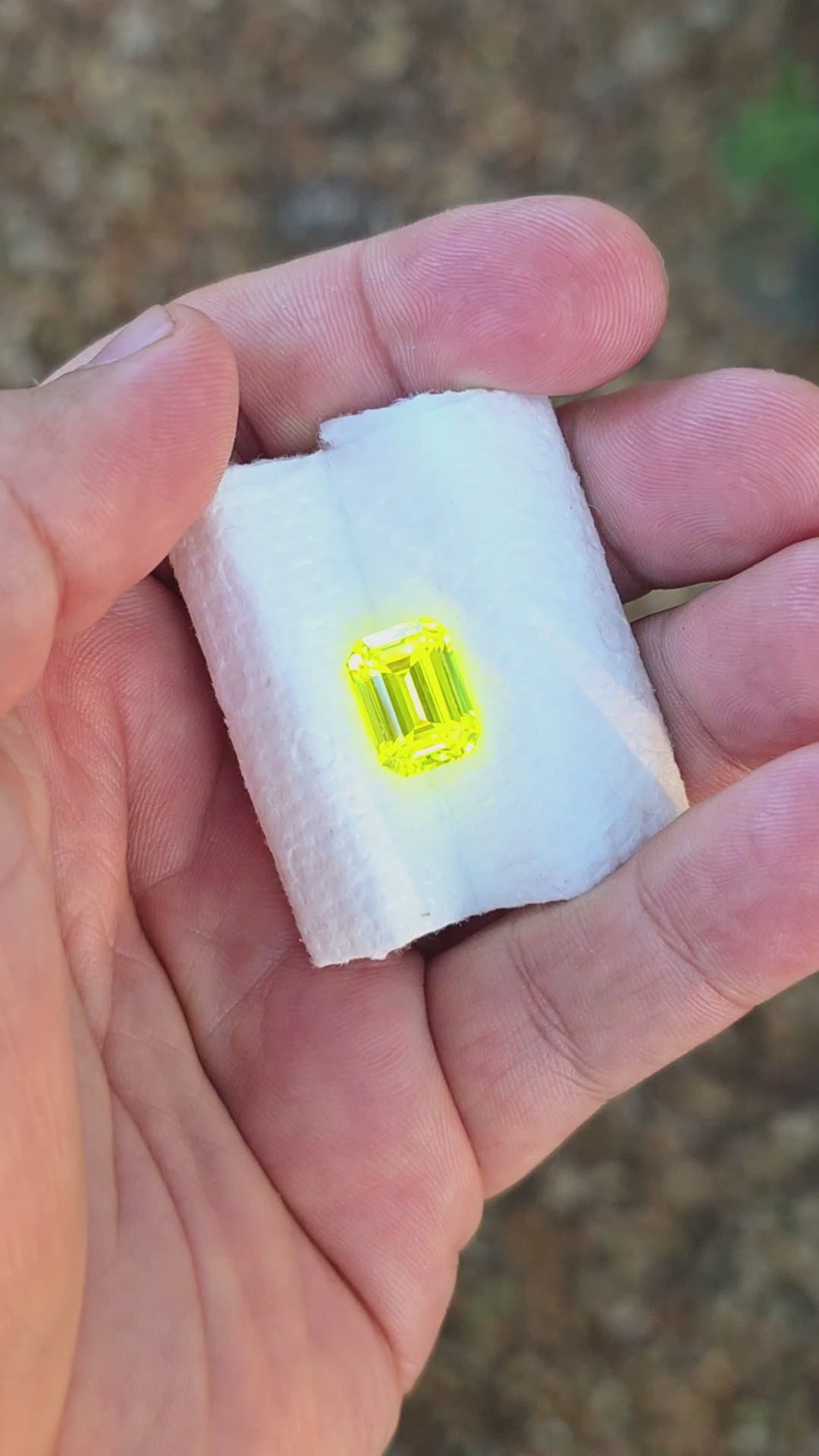 "Ultra" Glow In The Dark Lab Garnet, Emerald Cut, 11.47 Carats
