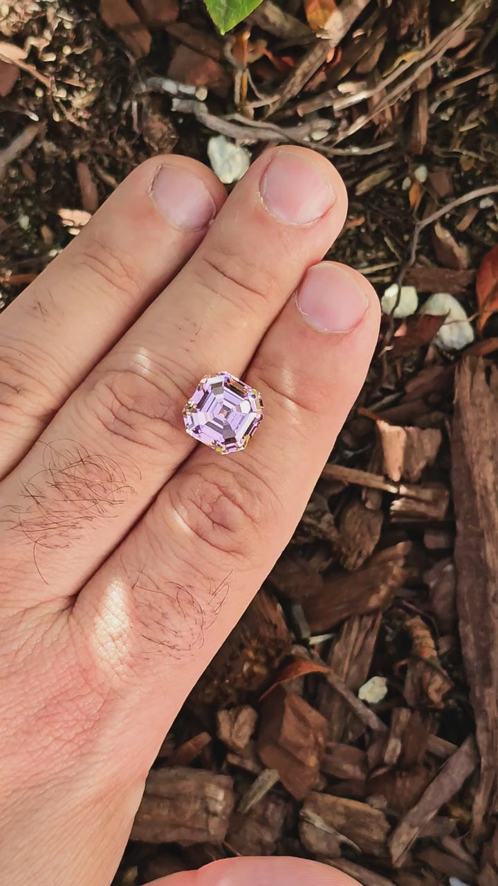 Padparadscha Erbium YAG, Asscher Cut, 12.64 Carats