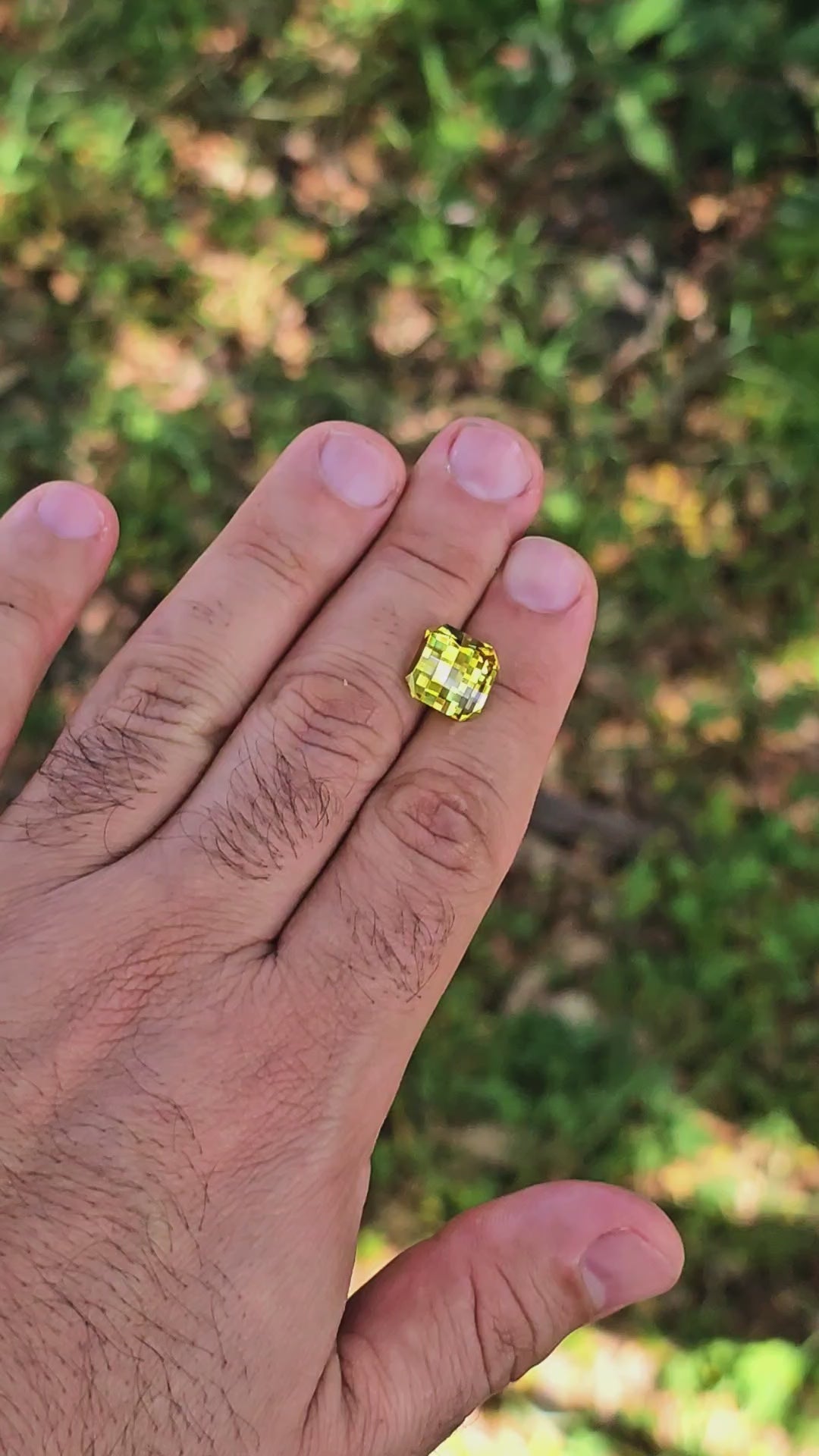 Yellow Czochralski Lab Sapphire, Pixel Square Cut, 8.83 Carats