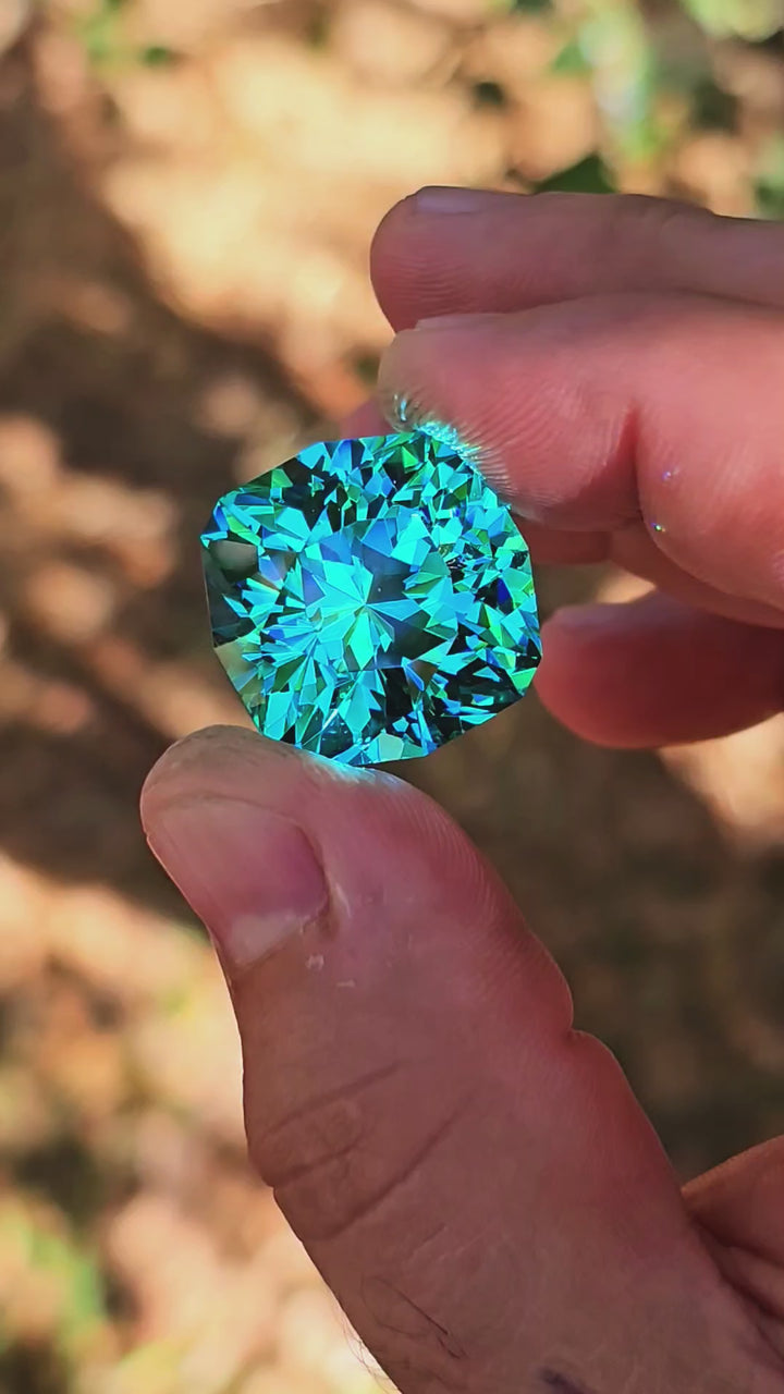 Teal "Paraiba" YAG, House Of Sylas Cushion Cut, 82.6 Carats