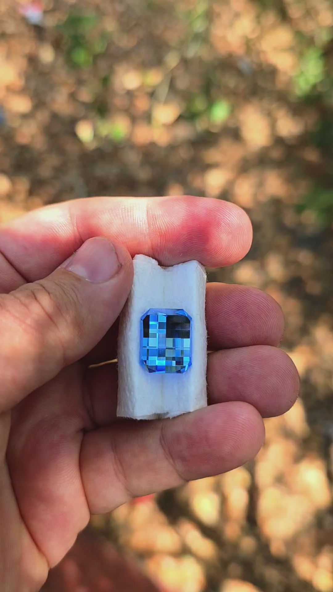 Cornflower Blue Lab Spinel, Pixel Rectangle Cut, 13.98 Carats
