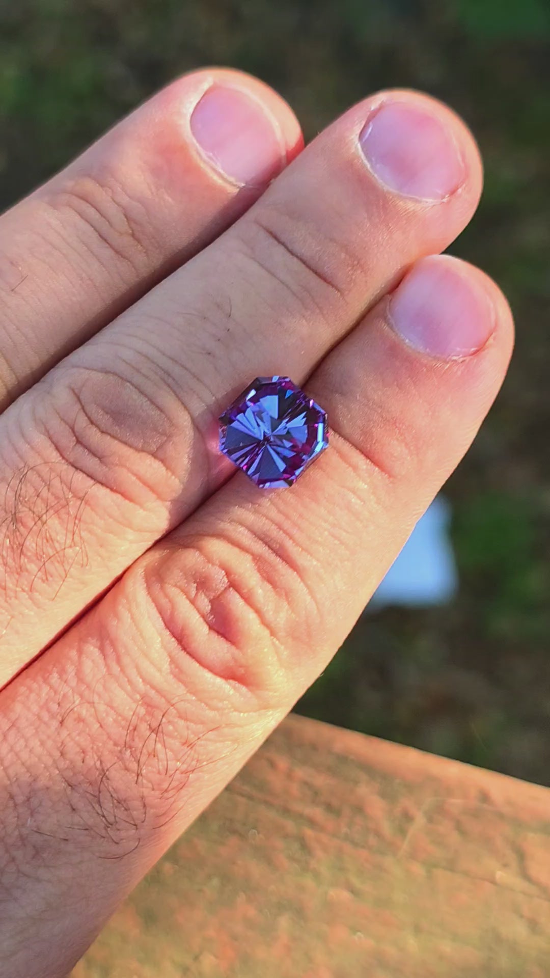 Purple Lab Sapphire, Tessellation Cut, 6.00 Carats