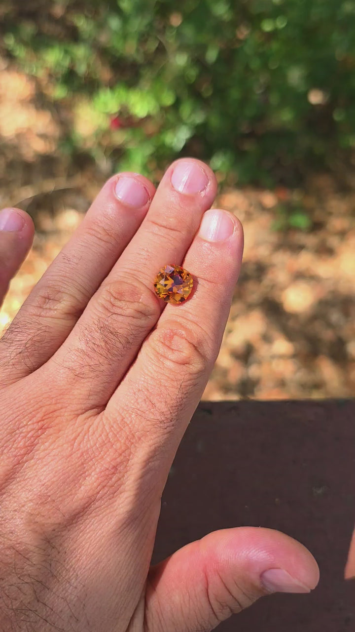 Pumpkin Orange Lab Sapphire, Antique Cushion Cut, 7.79 Carats