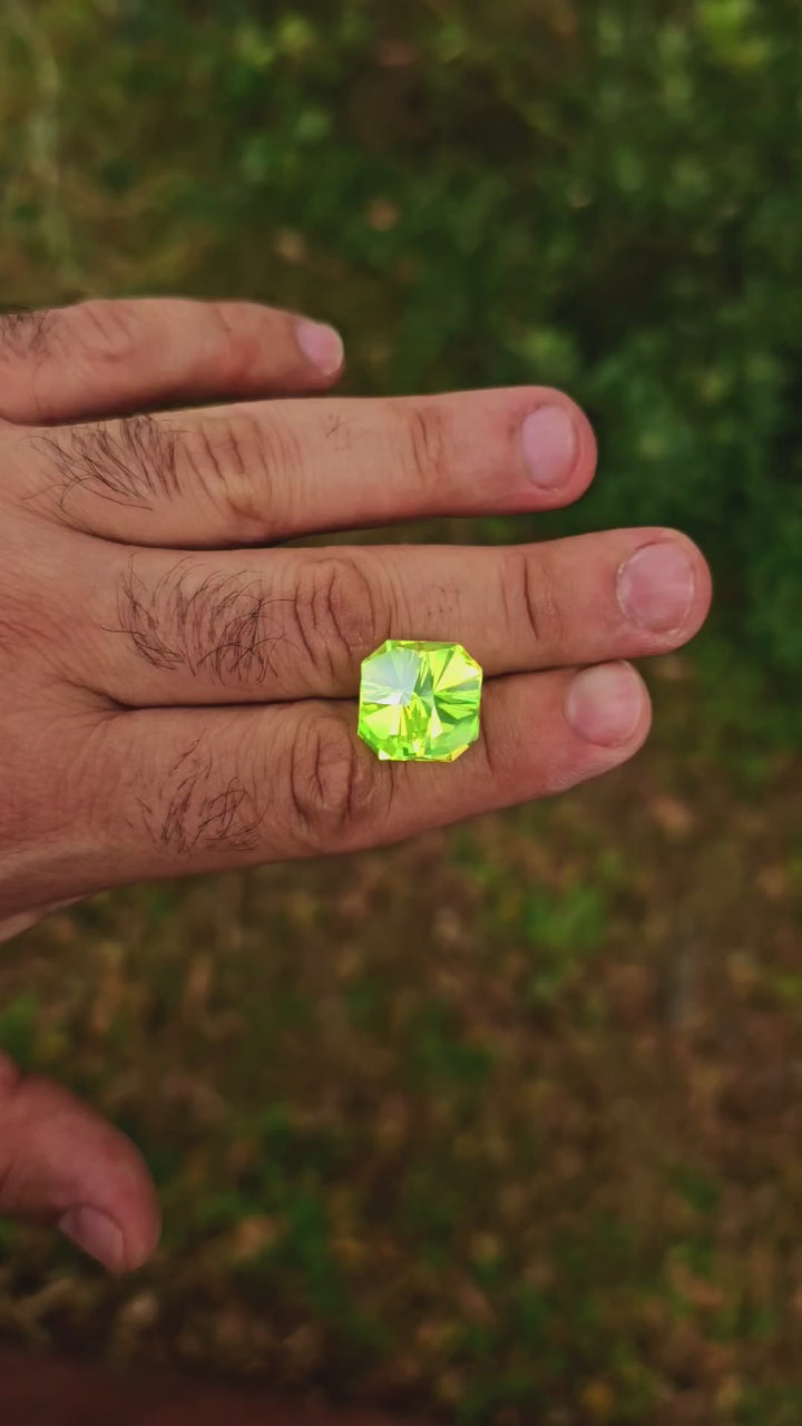 Green LuAG, Tessellation Cut, 42.1 Carats