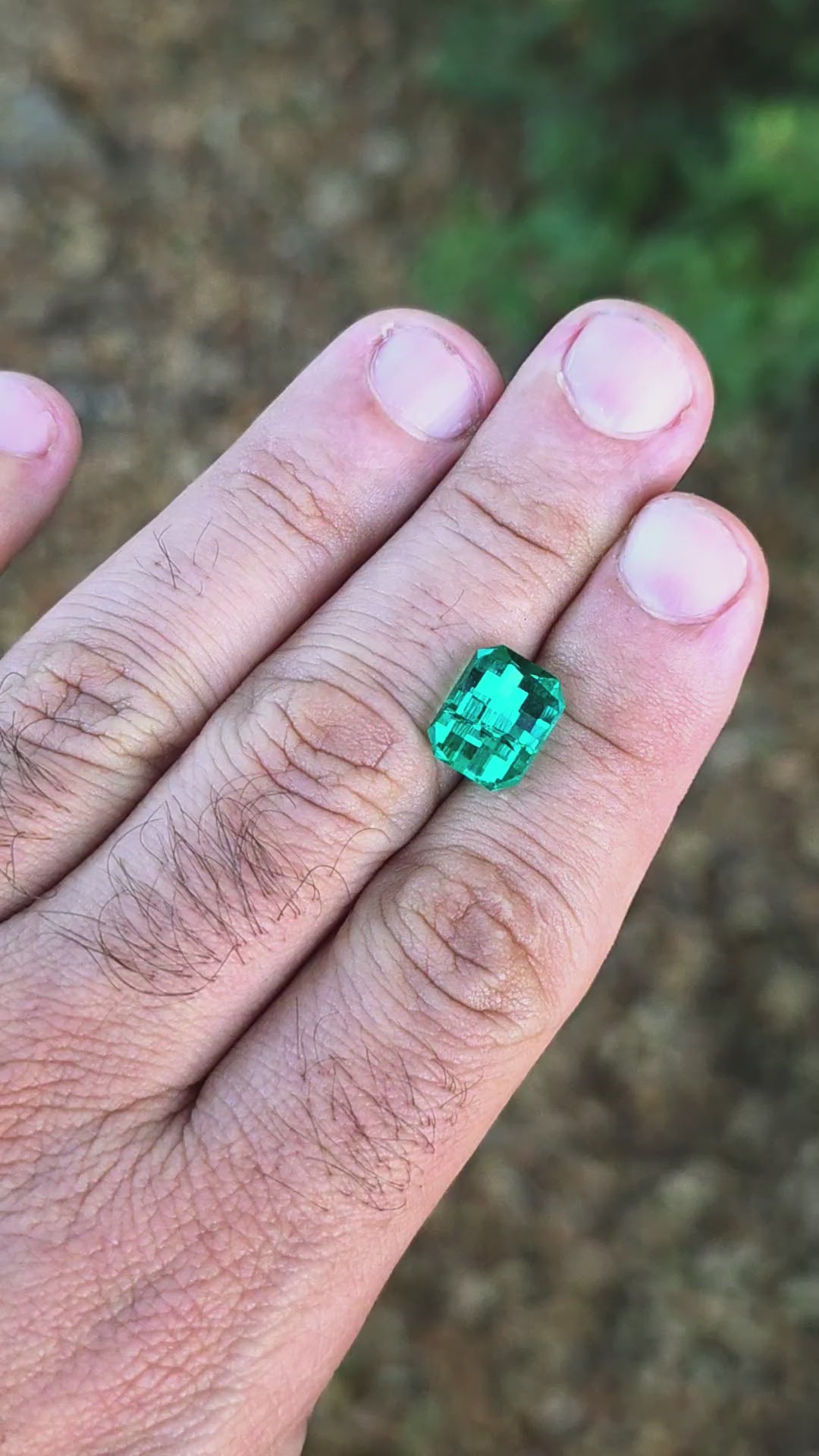 Colombian Color Green Lab Emerald, Pixel Rectangle Cut, 4.47 Carats