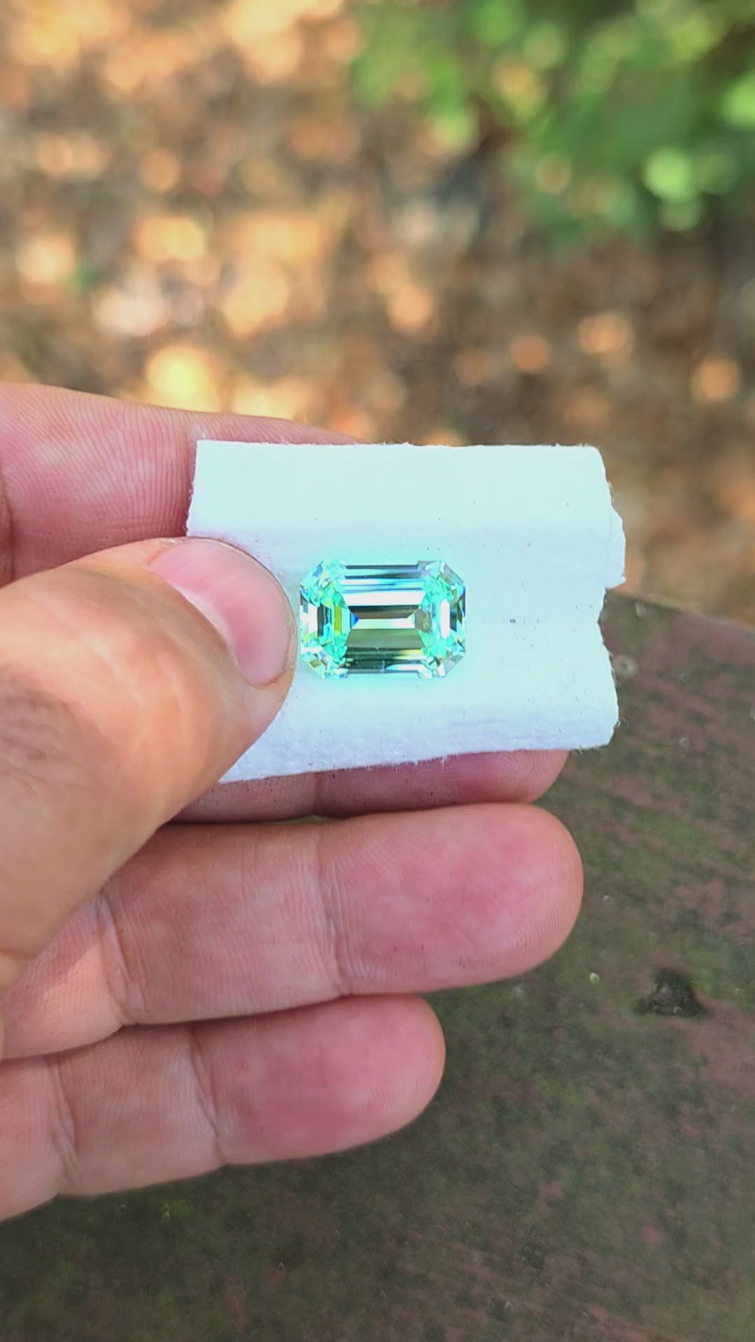 Pastel Mint Laser Garnet, Emerald Cut, 12.41 Carats