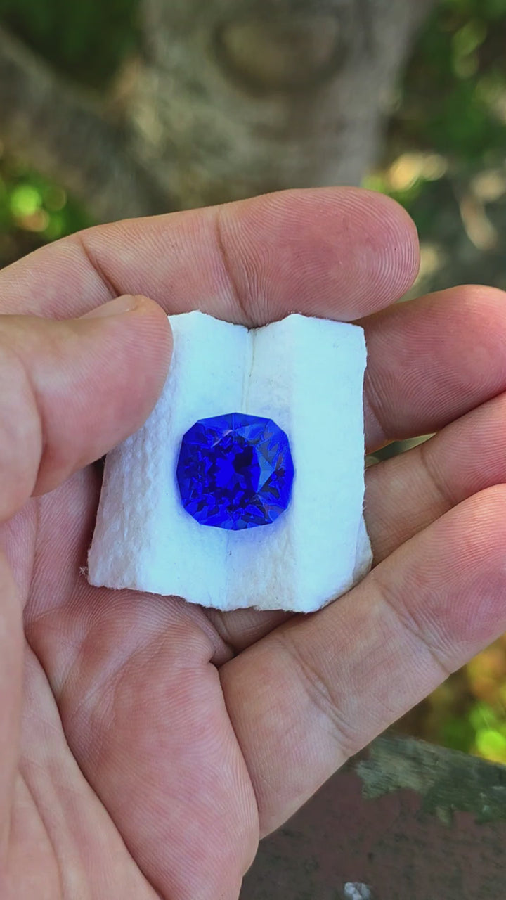 Djeva Fire Blue Lab Spinel, House Of Sylas Cushion Cut, 16.36 Carats