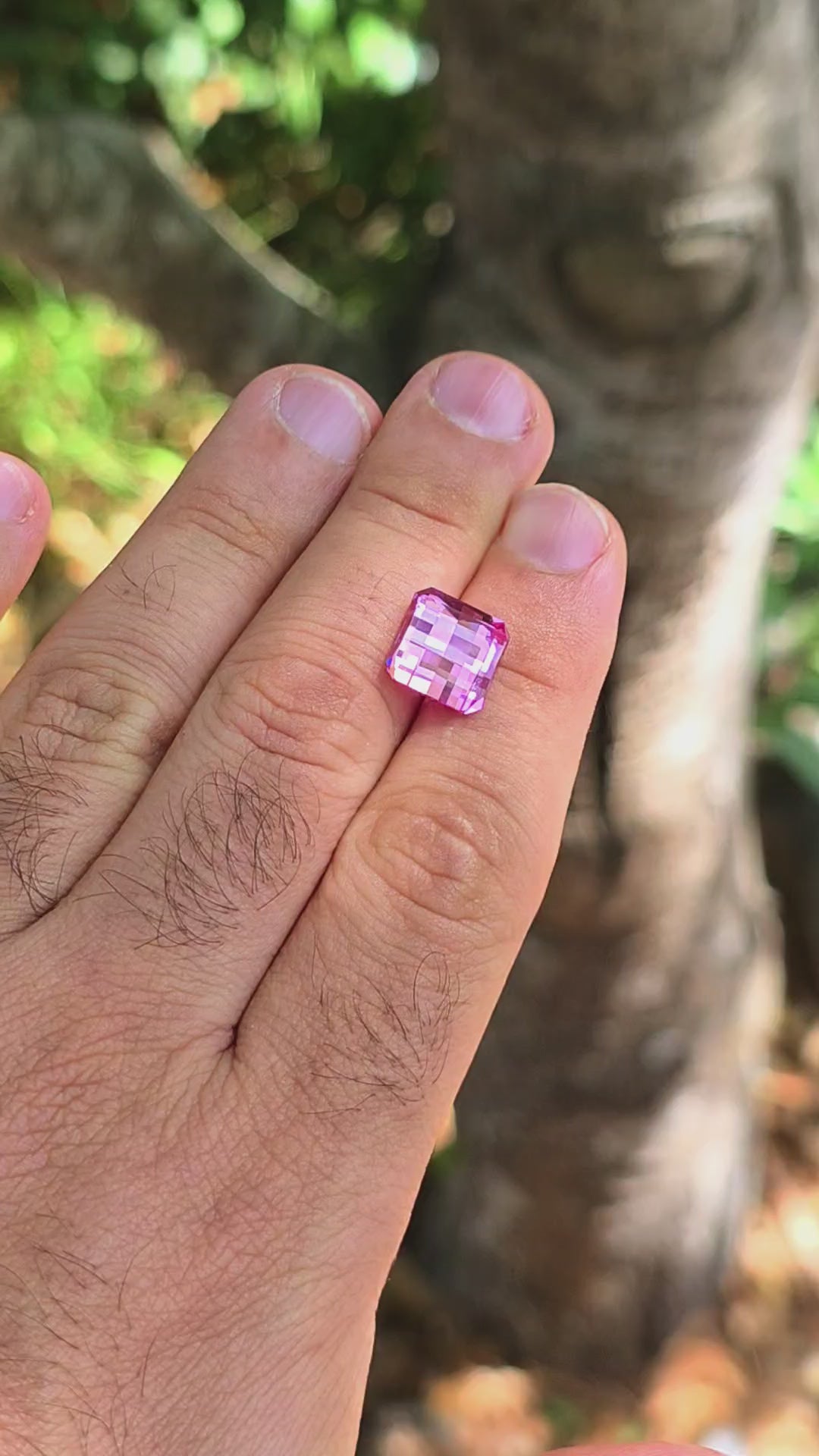Blush Pink Lab Sapphire, Pixel Square Cut, 9.12 Carats