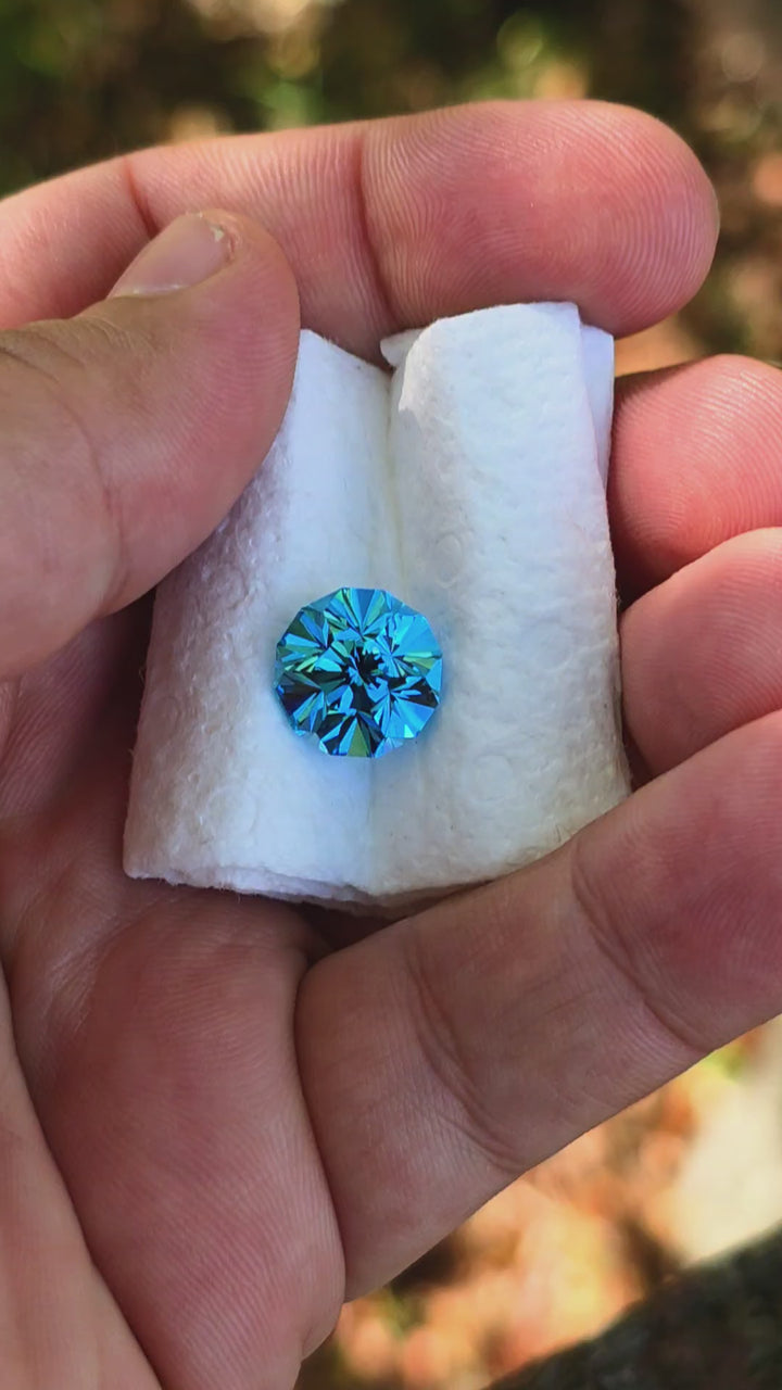 Blue Cobalt YAG, Gnome's Geode Cut, 9.19 Carats