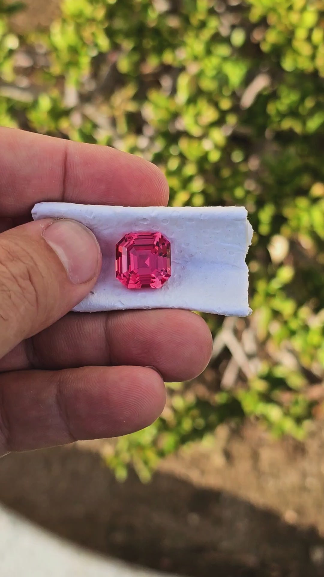 Czochralski Titanium Pink Sapphire, Asscher Cut, 13.70 Carats