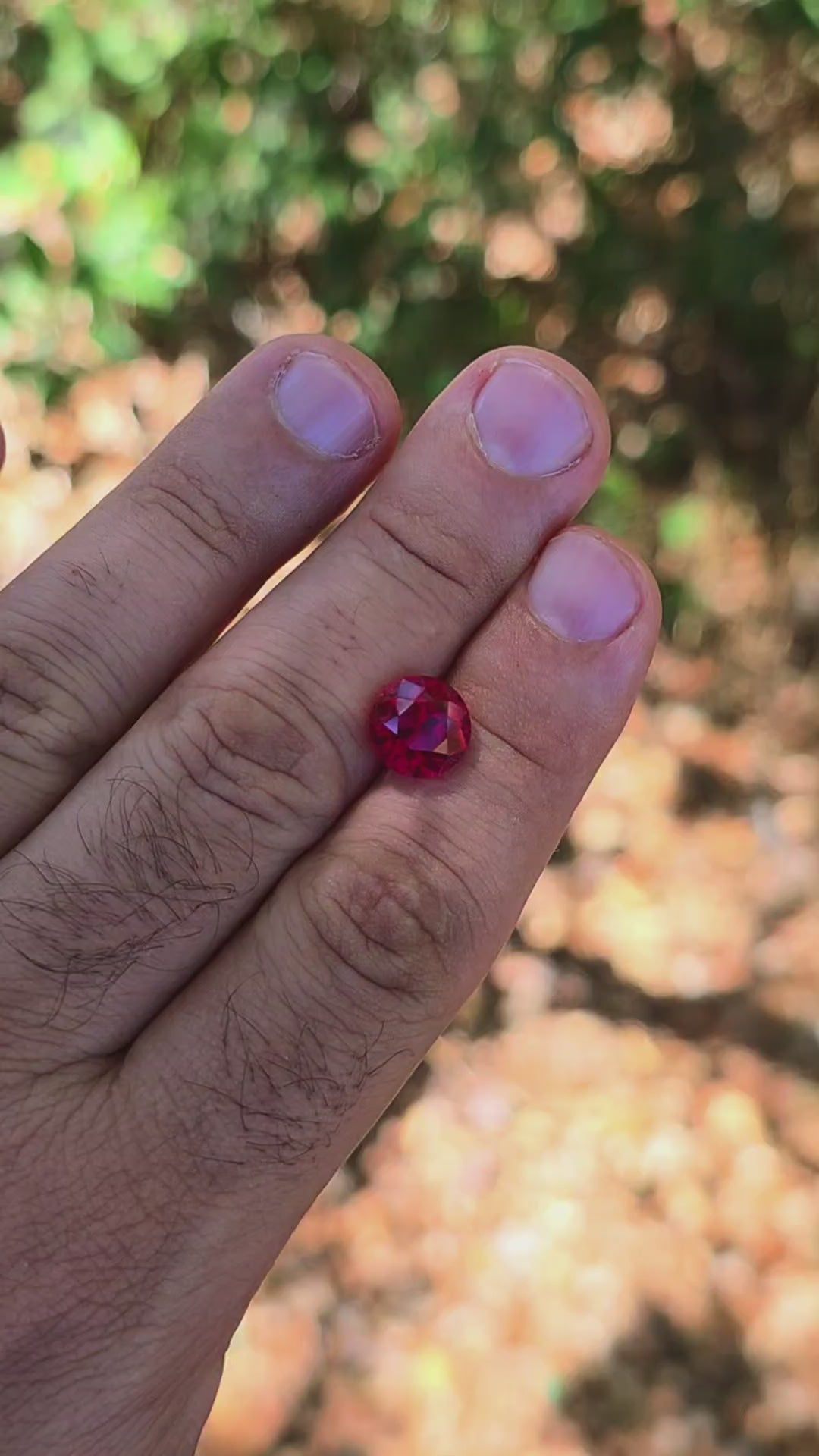 Pigeon Blood Lab Spinel, Traditional Round Brilliant Cut, 5.42 Carats