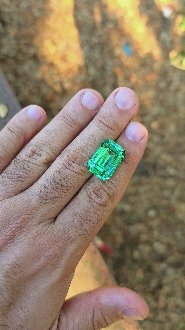 Repurposed Teal "Paraiba" YAG, Emerald Cut, 31.27 Carats