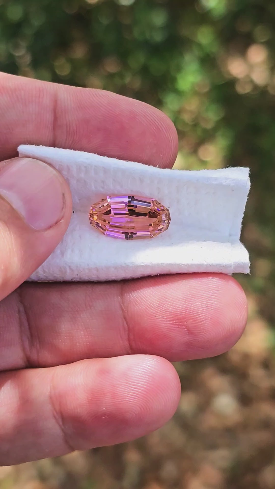 Tangerine Laser Garnet, Long Step Oval Cut, 8.41 Carats