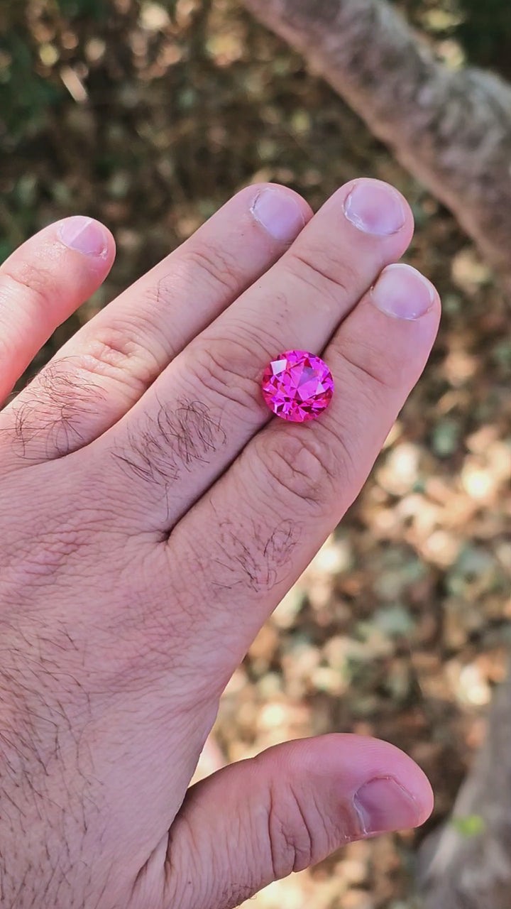 Jedi Color Czochralski Lab Spinel, Traditional Round Brilliant Cut, 10.16 Carats