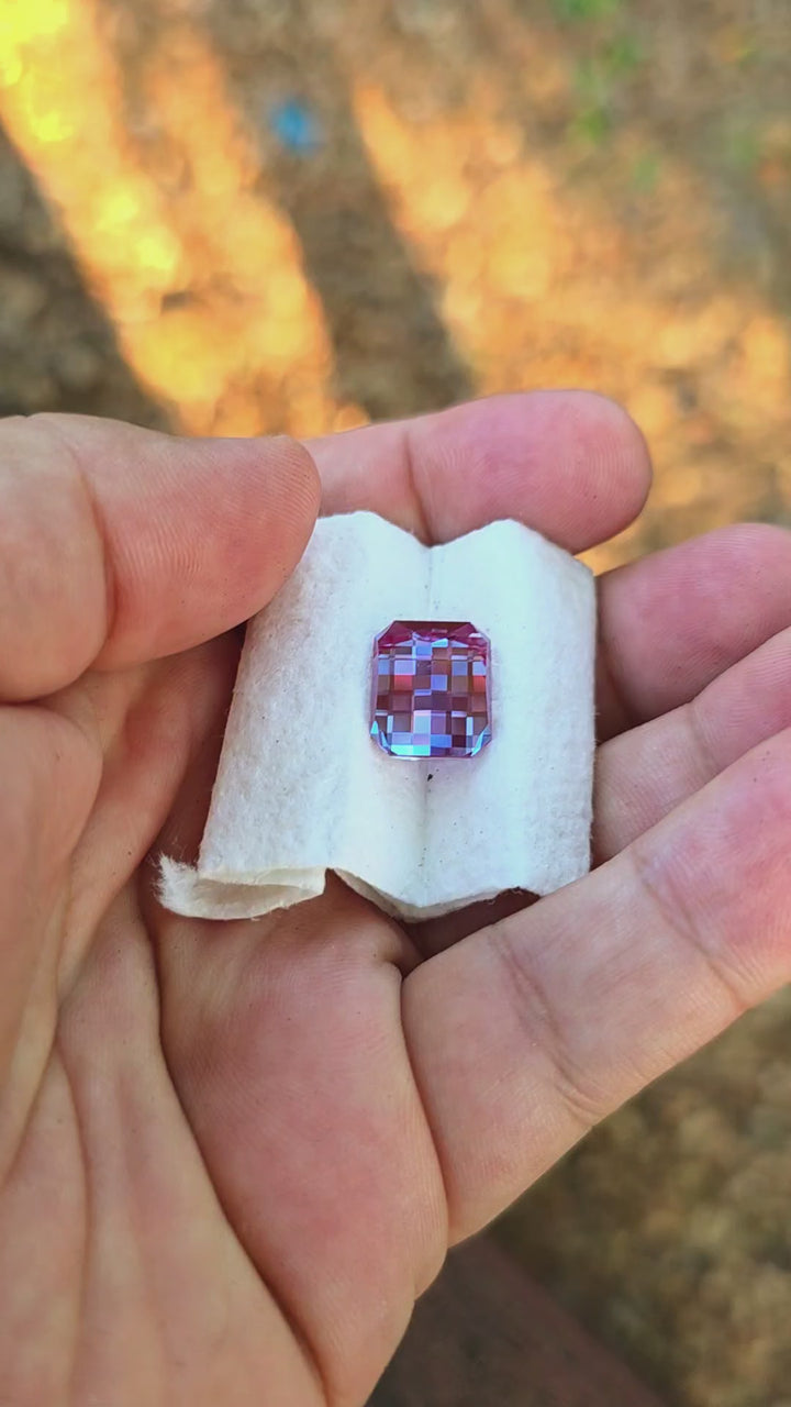 Repurposed Laser Alexandrite, Pixel Rectangle Cut, 11.10 Carats