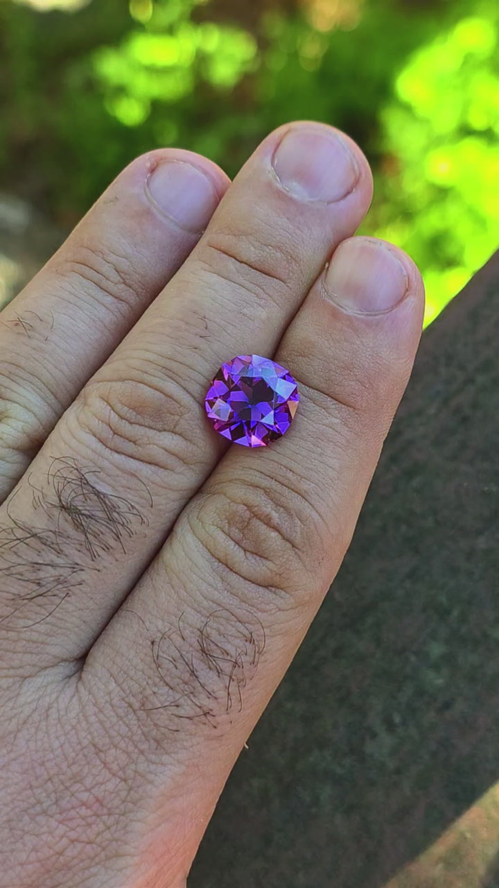 Purple Lab Sapphire, Antique Cushion Cut, 7.96 Carats