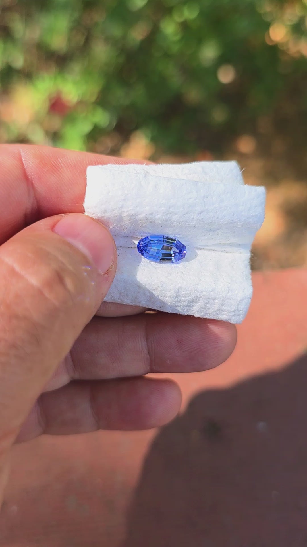 Blue Czochralski Lab Sapphire, Long Step Oval Cut, 2.40 Carats