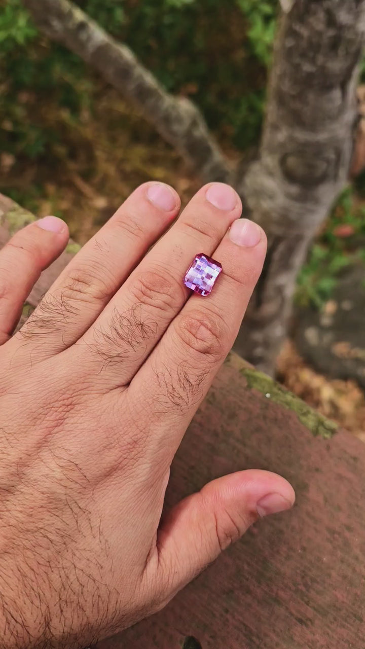 Repurposed Laser Alexandrite, Pixel Rectangle Cut, 8.7 Carats