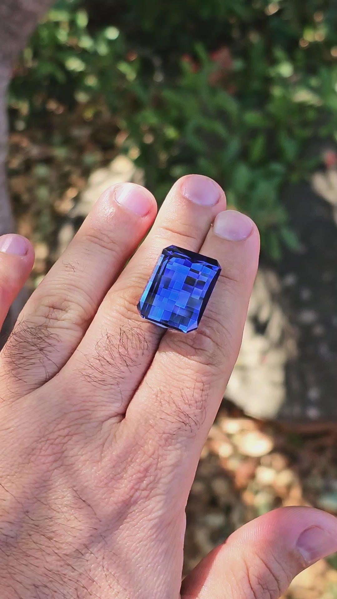 Blue Czochralski Lab Sapphire, Pixel Rectangle Cut, 56.70 Carats