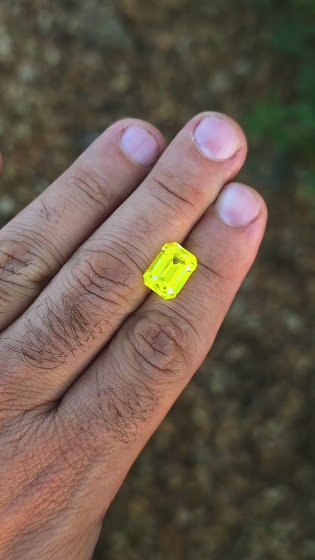 "Ultra" Glow In The Dark Lab Garnet, Emerald Cut, 11.47 Carats