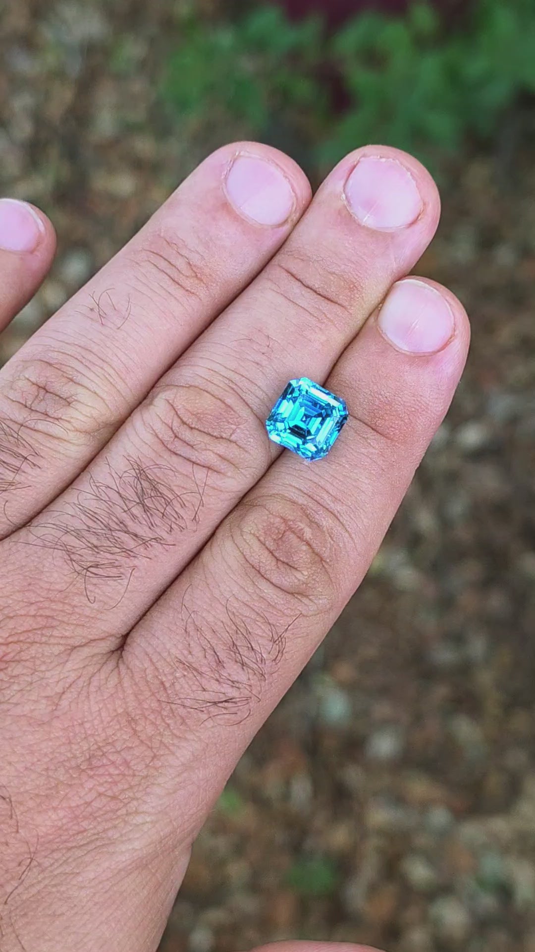 Blue Cobalt YAG, Asscher Cut, 8.65 Carats