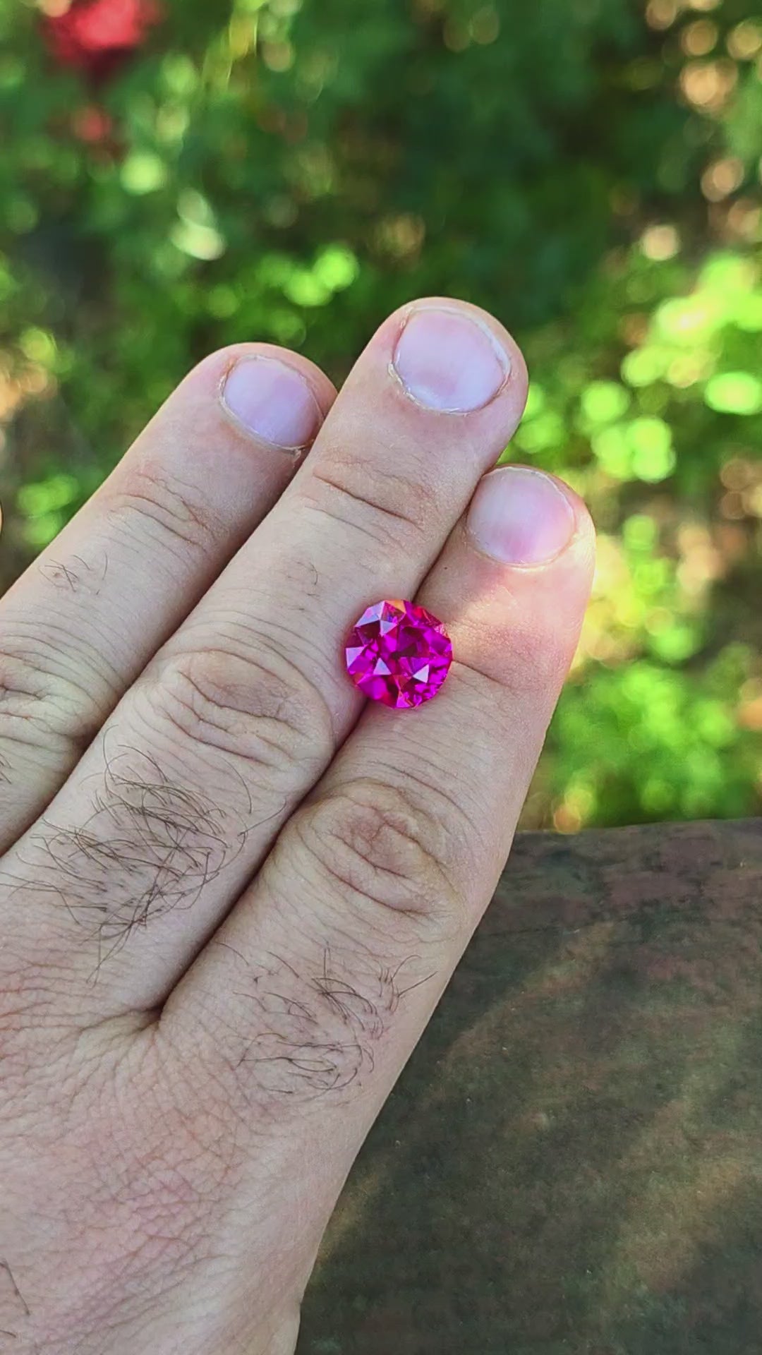 Fire Neon Pink Lab Sapphire, Antique Cushion Cut, 5.90 Carats