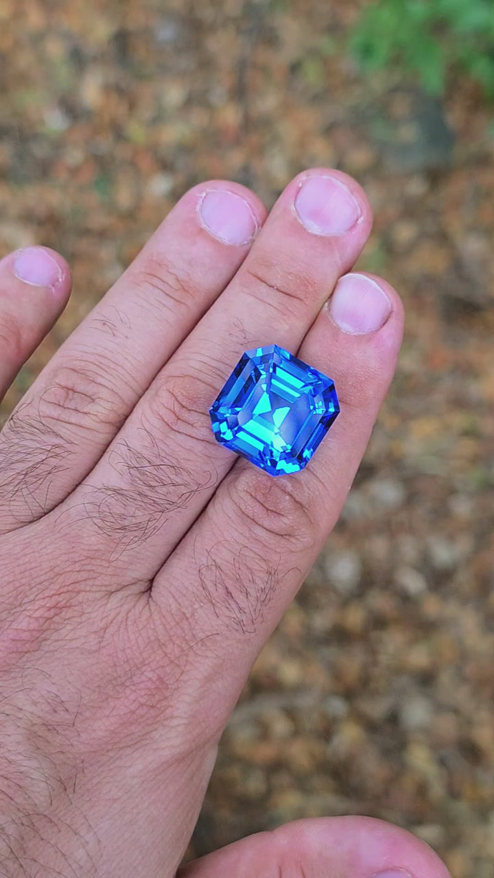 Czochralski Cobalt Spinel, Asscher Cut, 37.51 Carats