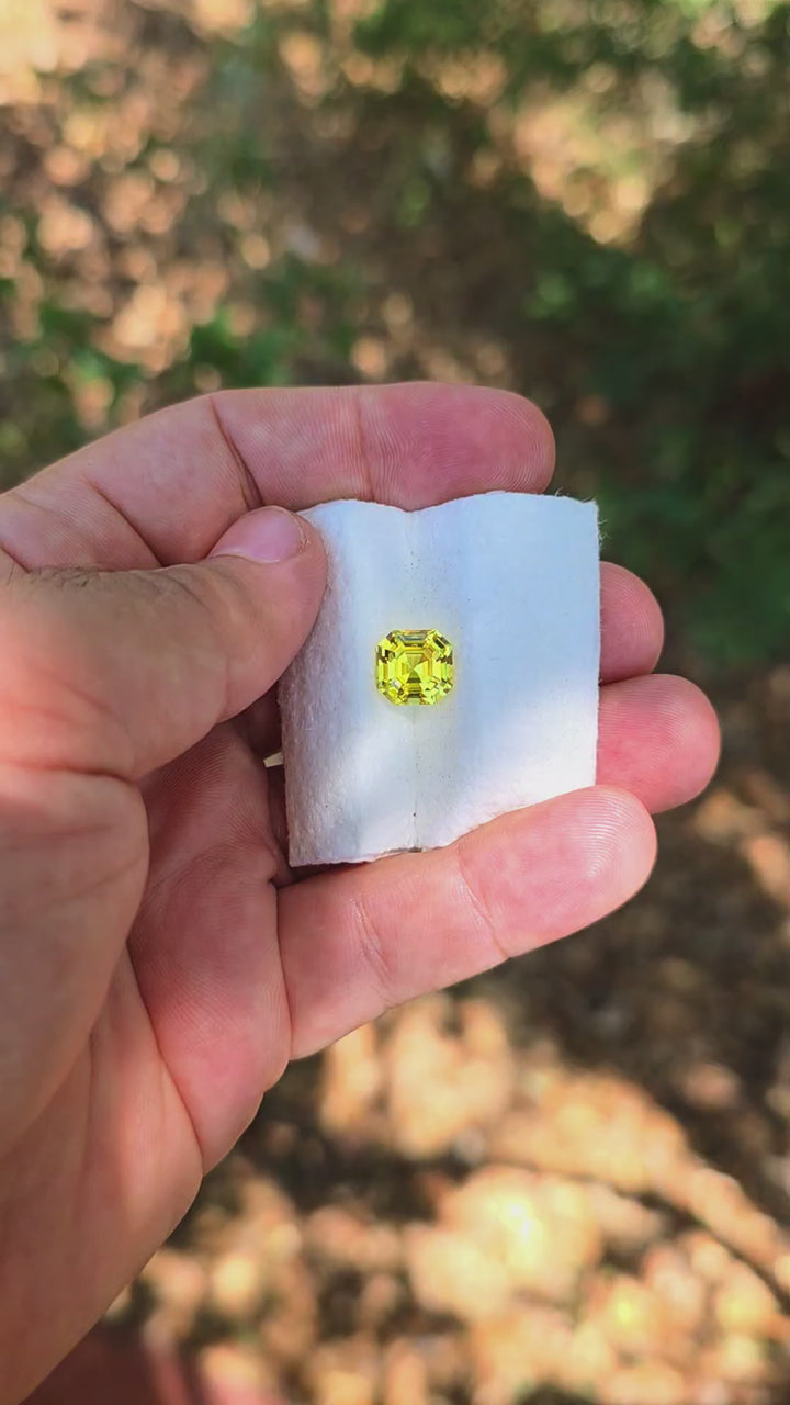 Yellow Czochralski Lab Sapphire, Asscher Cut, 5.15 Carats