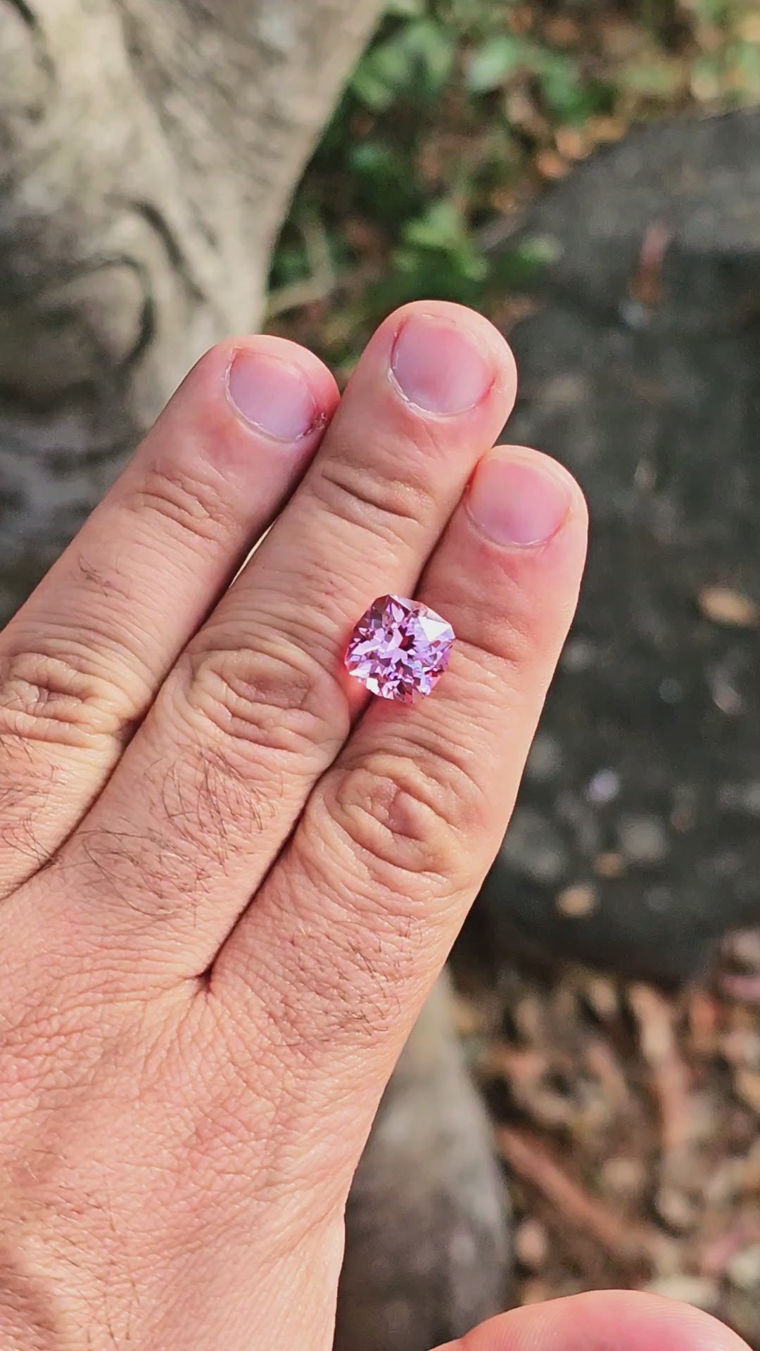 Light Pink Padparadscha Lab Sapphire, House Of Sylas Cushion Cut, 7.79 Carats