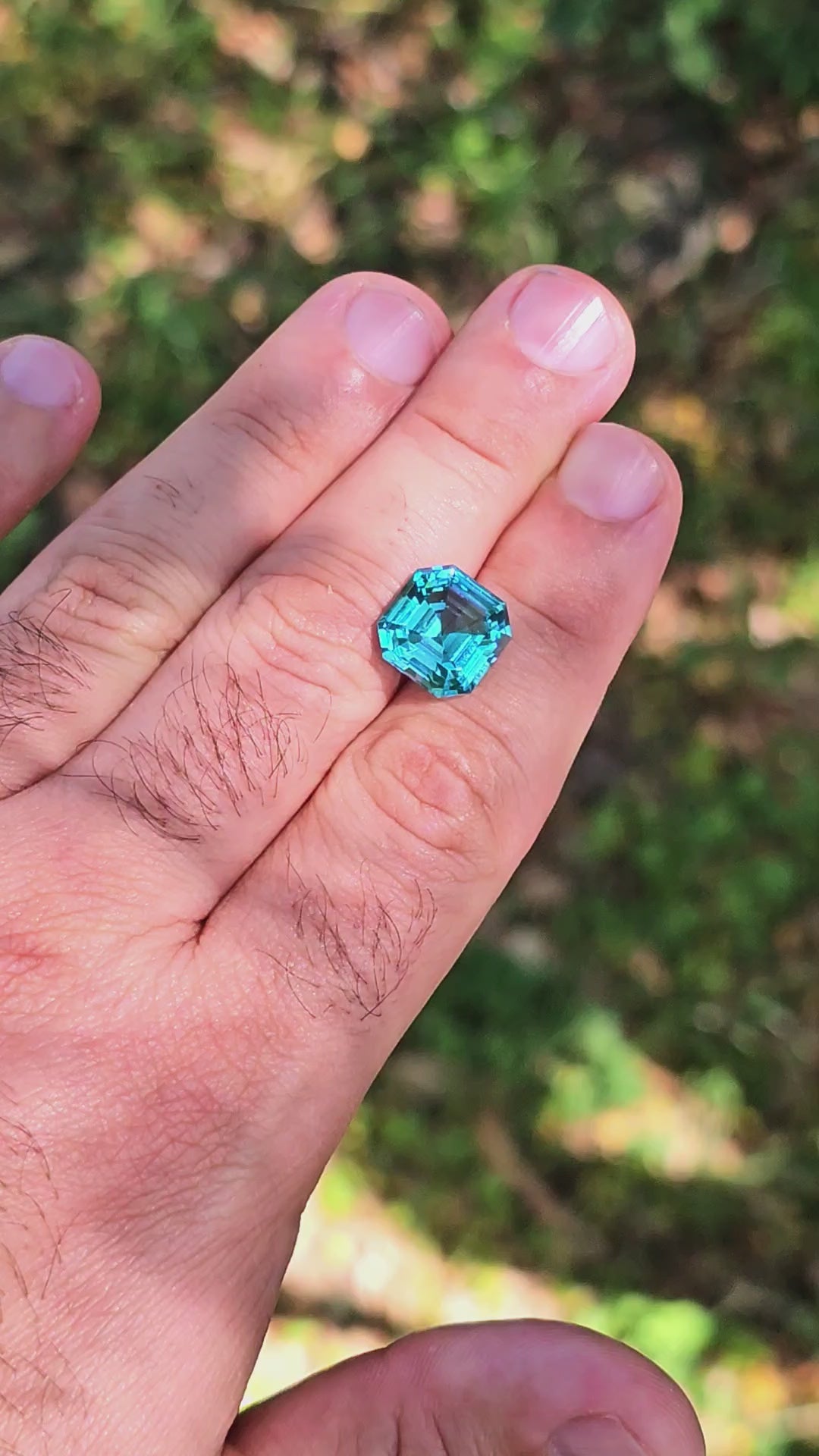 Bright Cobalt Teal Lab Sapphire, Asscher Cut, 9.46 Carats
