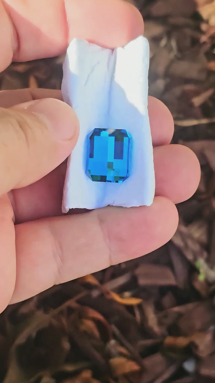 Blue Cobalt YAG, Pixel Rectangle Cut, 18.90 Carats