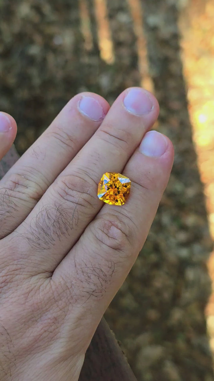 Citrine Color Lab Sapphire, House Of Sylas Cushion Cut, 9.85 Carats