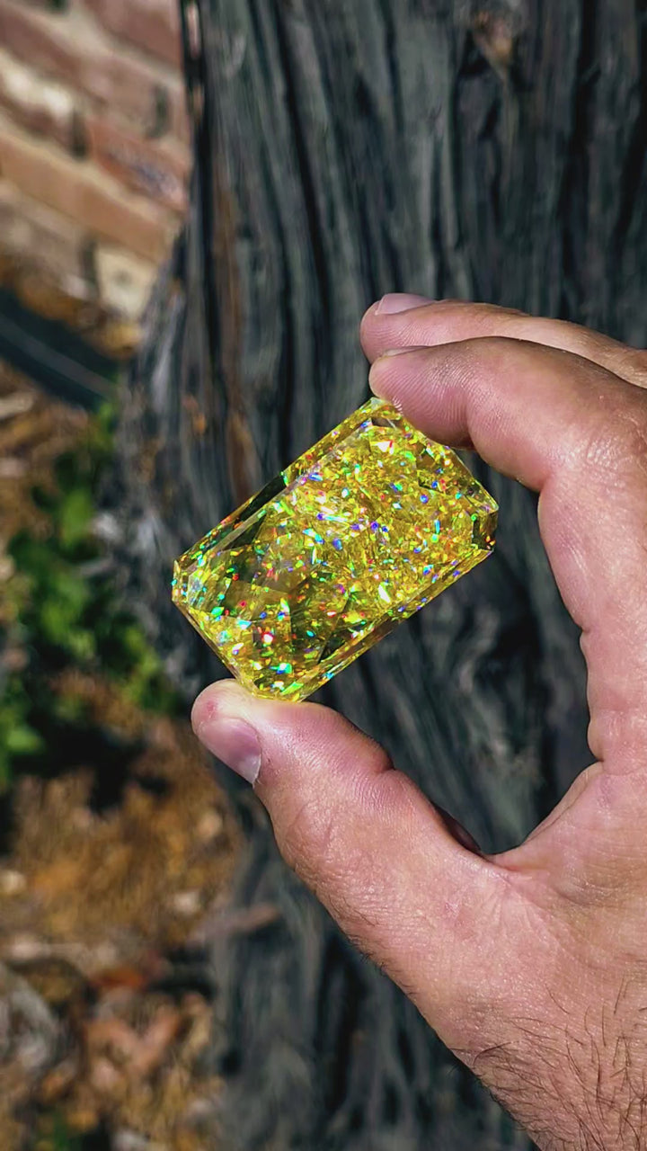 White Rutile 🌈🍭🦄, Crushed Ice Rectangle Cut, 302.40 Carats