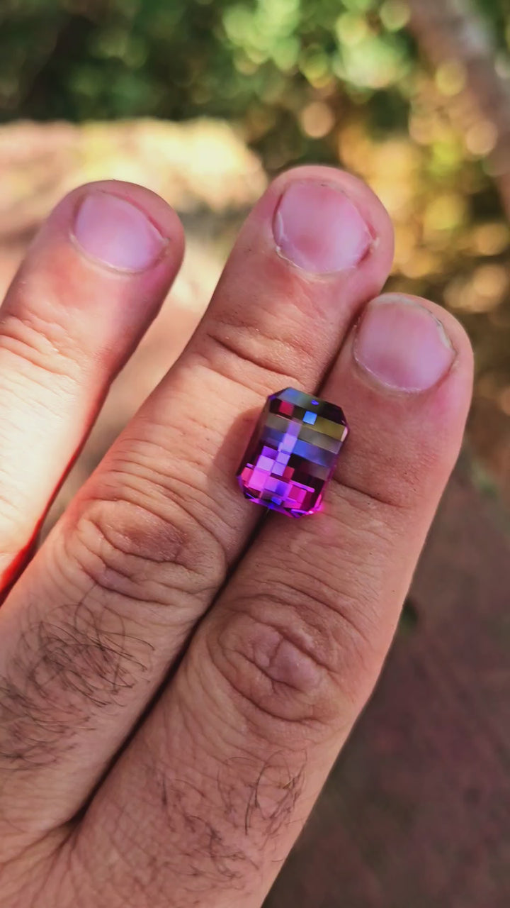 Purple Lab Sapphire, Pixel Rectangle Cut, 9.365 Carats