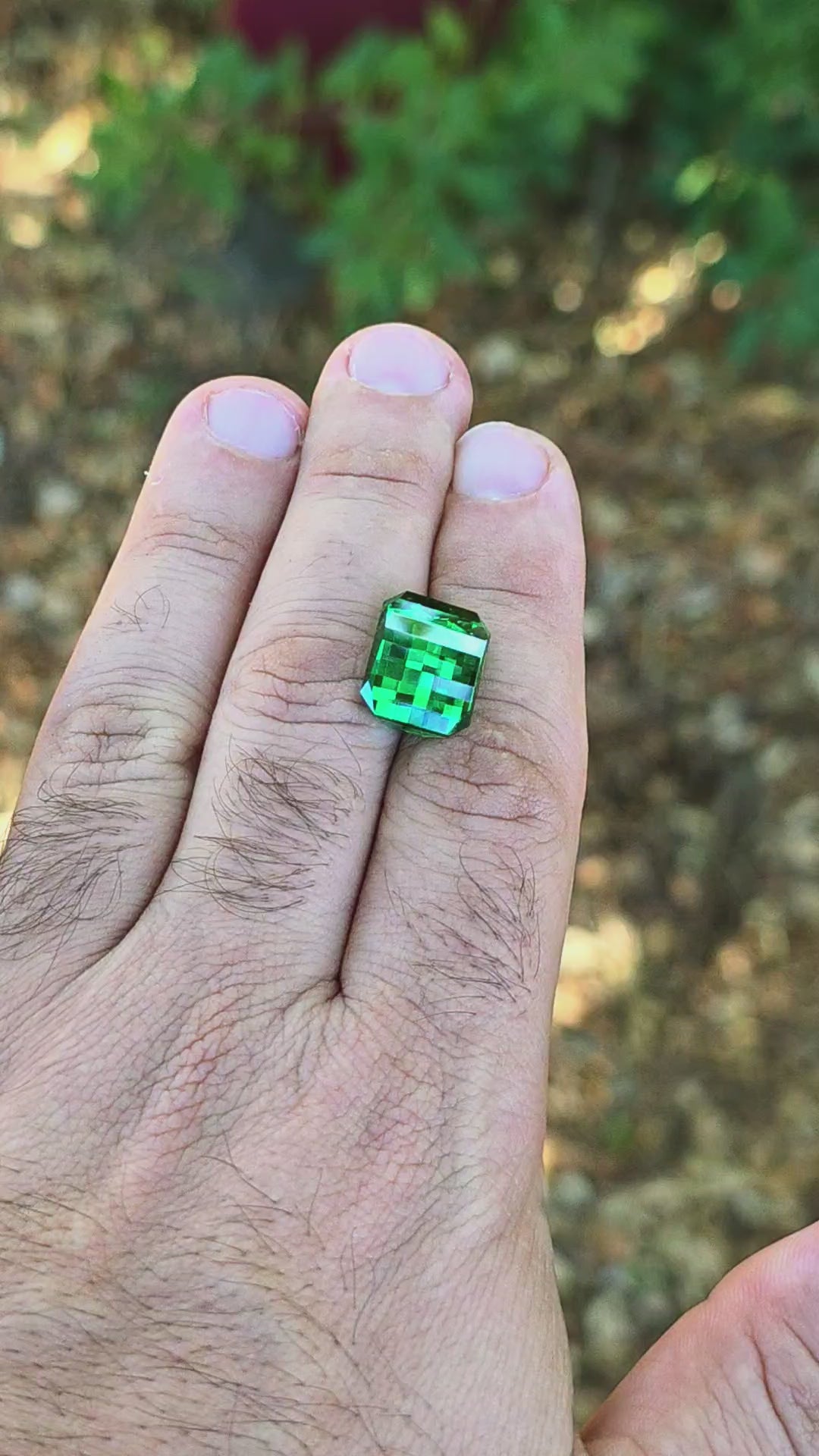 Green CTH YAG, Pixel Rectangle Cut, 17.91 Carats