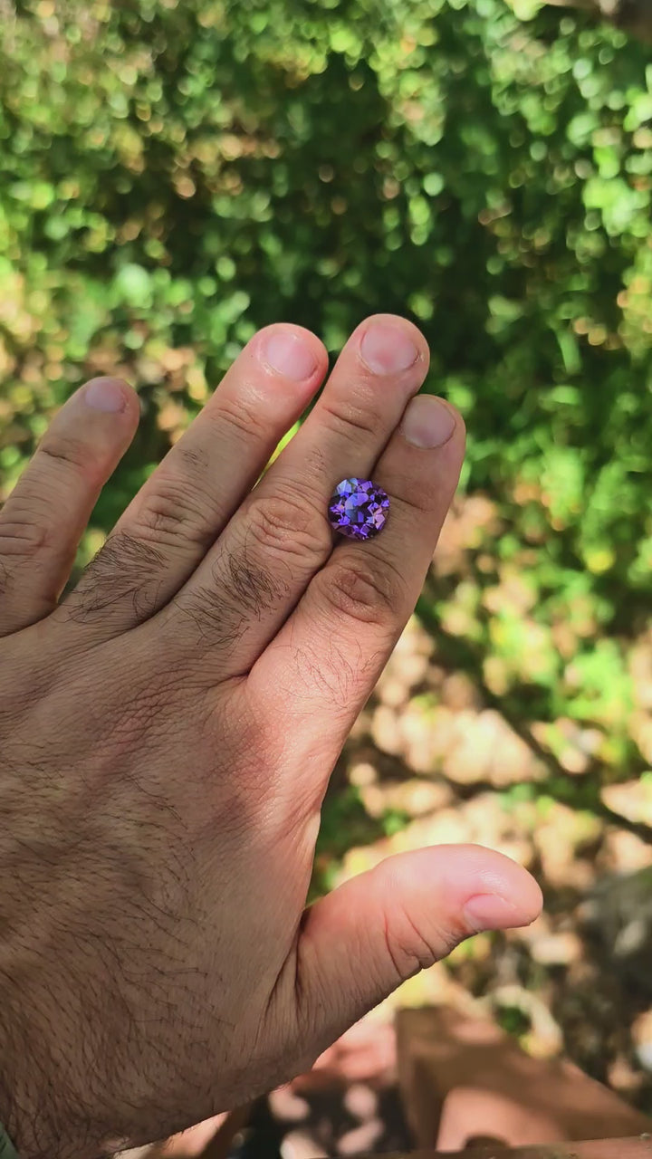 Purple Czochralski Lab Sapphire, Antique Cushion Cut, 8.92 Carats