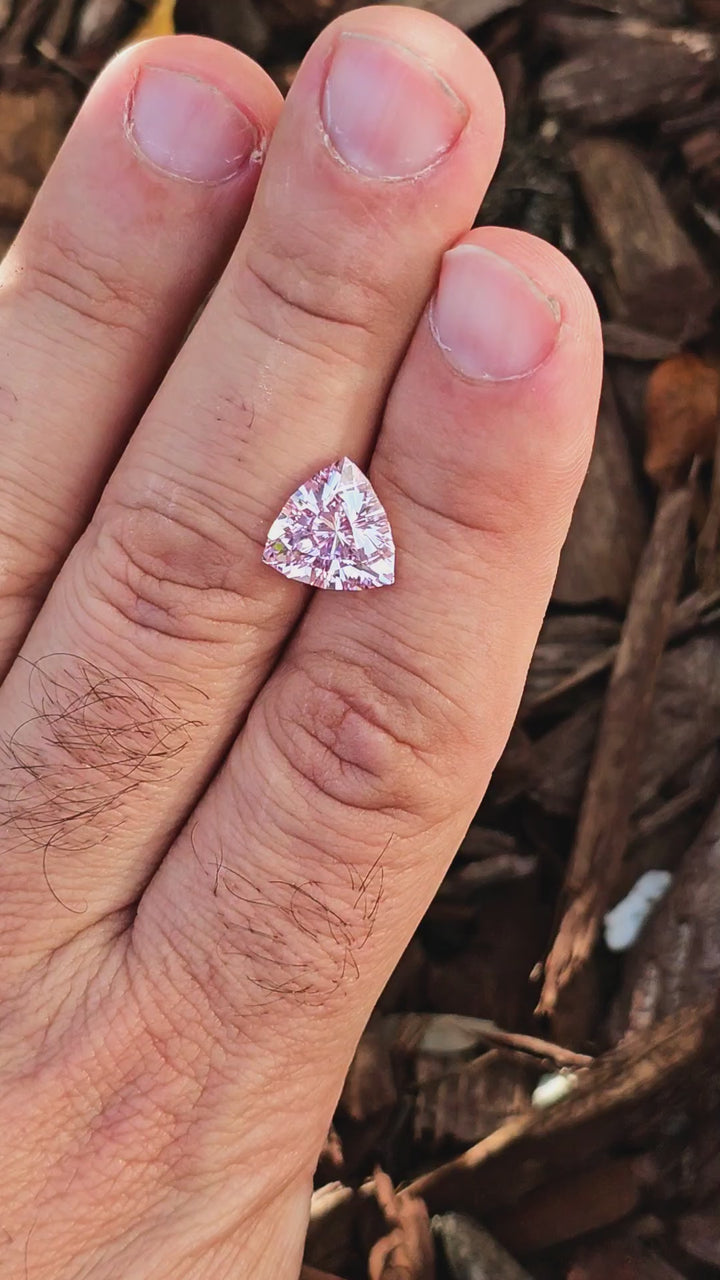 Blush Pink Lab Sapphire, Trillian Internal Reflections Cut, 5.80 Carats