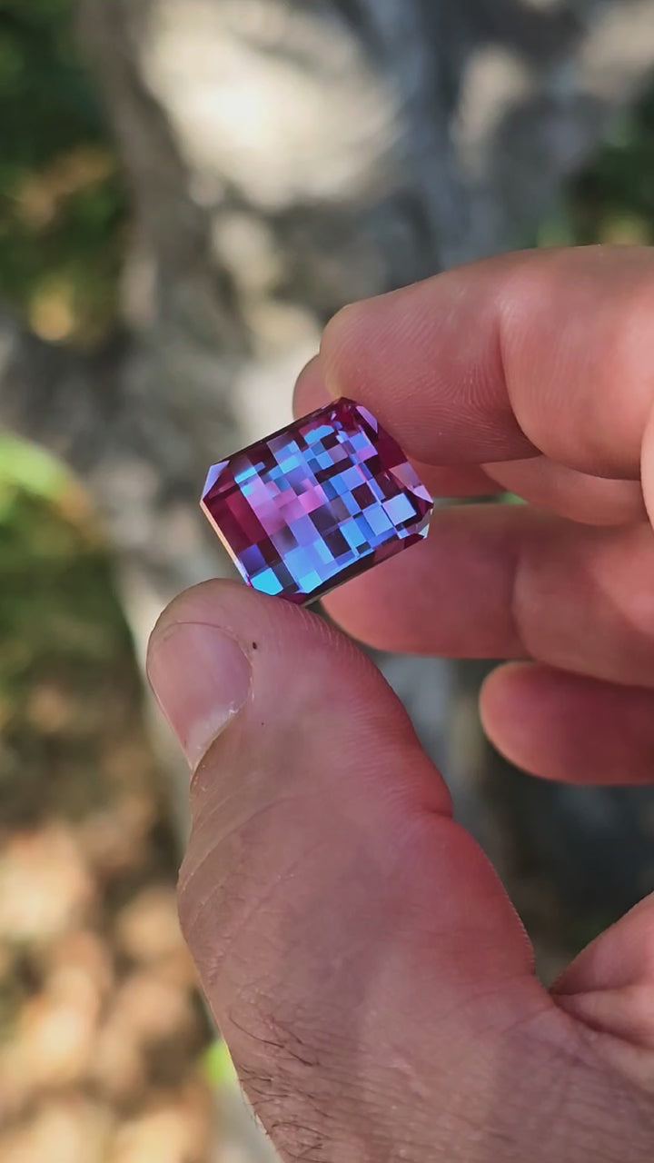 Repurposed Laser Alexandrite, Pixel Rectangle Cut, 26.7 Carats