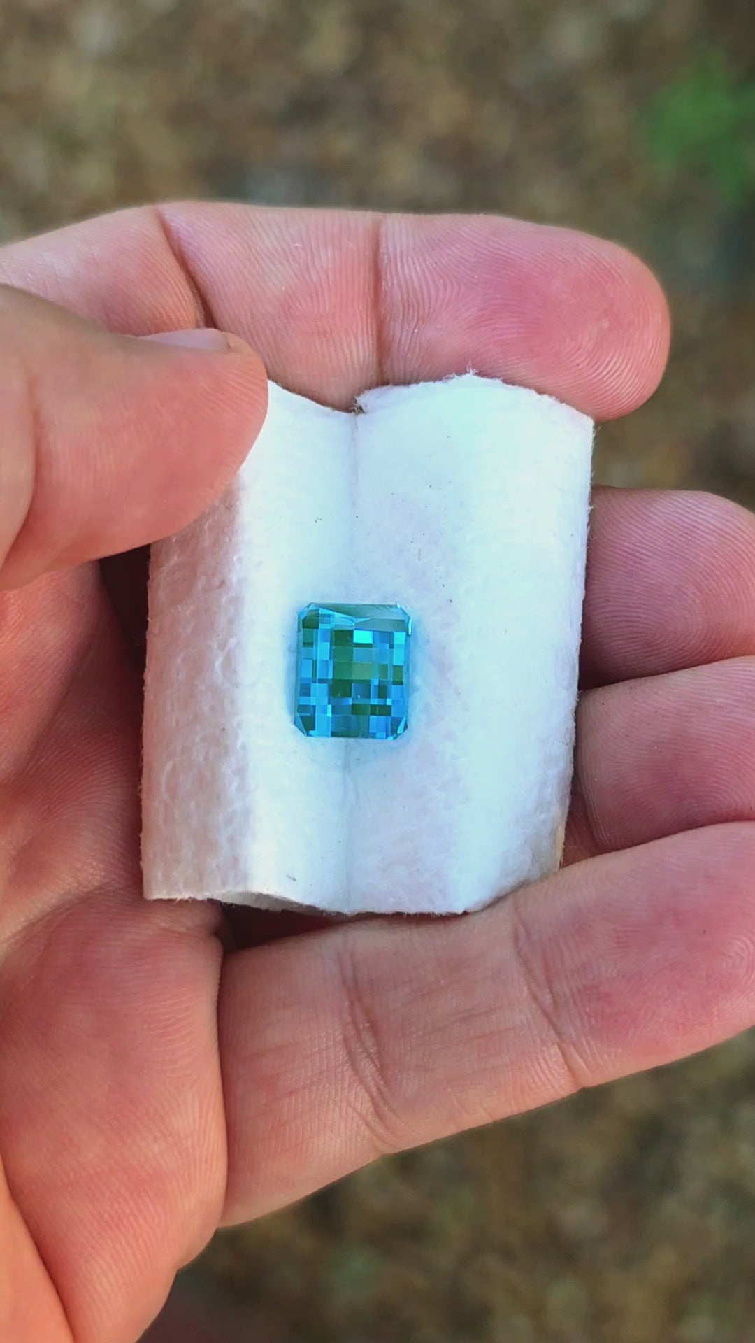 Teal Lab Spinel, Pixel Rectangle Cut, 5.89 Carats