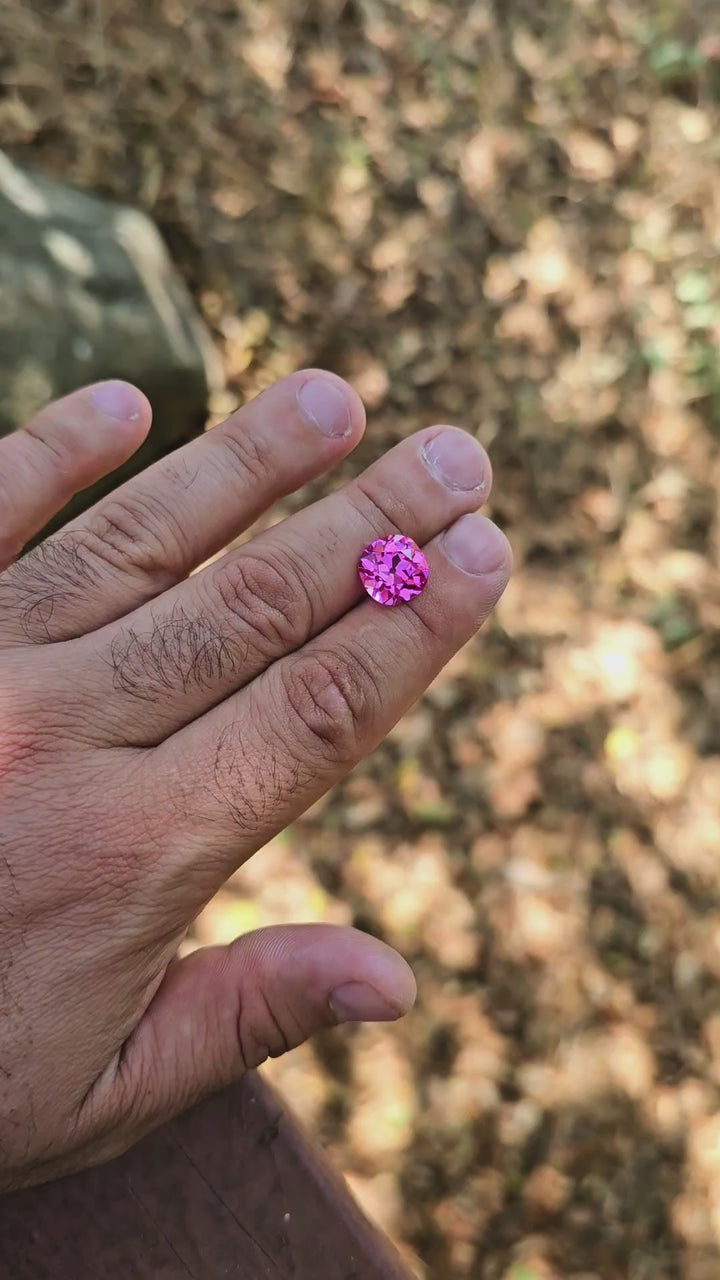 Pink Lab Sapphire, Antique Cushion Cut, 8.05 Carats