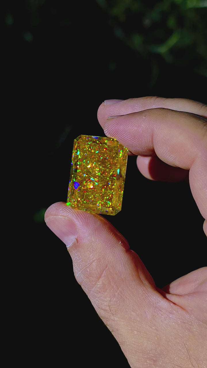 White Rutile 🌈🍭🦄, Crushed Ice Rectangle Cut, 83.50 Carats