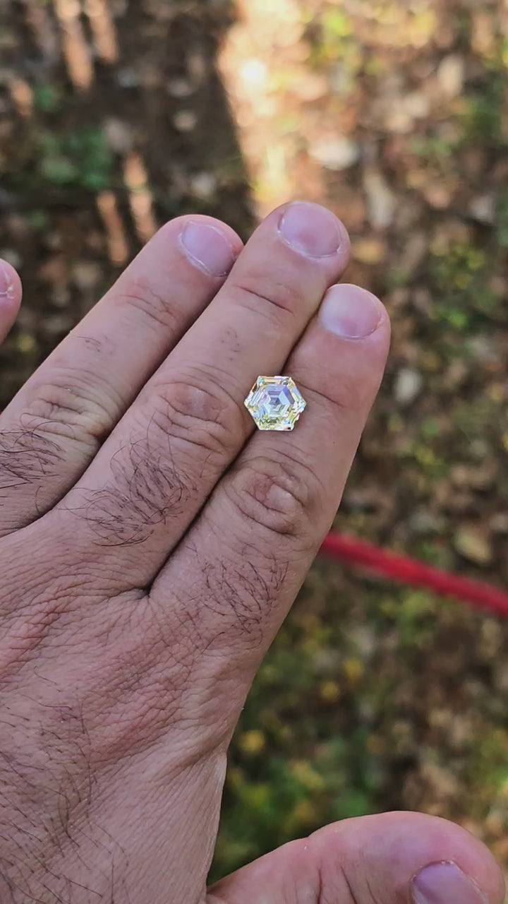 Experimental Samarium YAG, Hexagon Step Cut, 5.43 Carats