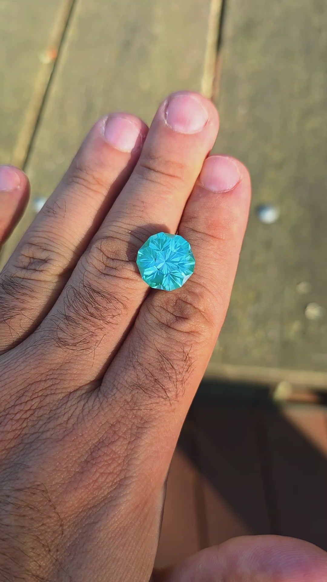 Bitterfeld Teal Lab Spinel , Gnome's Geode Cut, 13.60 Carats