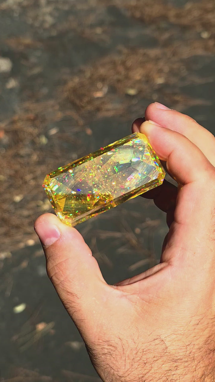 White Rutile 🌈🍭🦄, Crushed Ice Rectangle Cut, 436.50 Carats