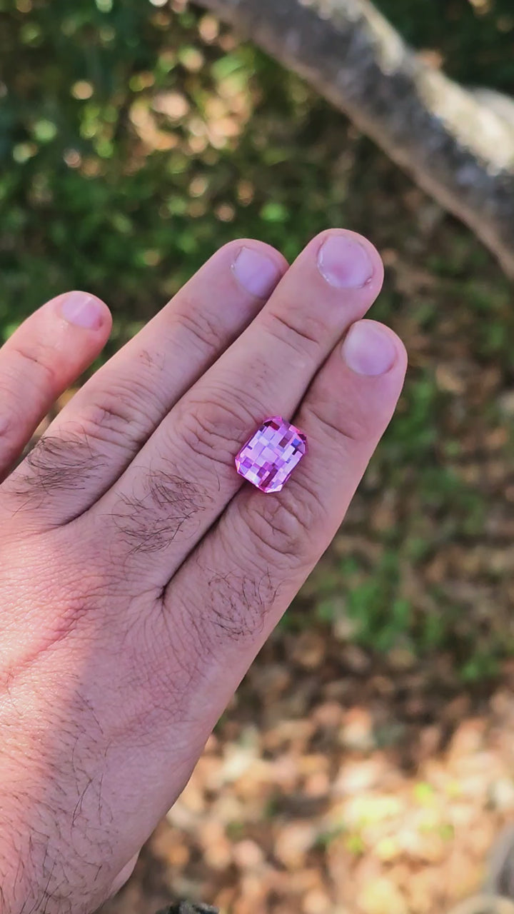 Star Wars Pink Laser Ruby, Pixel Rectangle Cut, 11.10 Carats